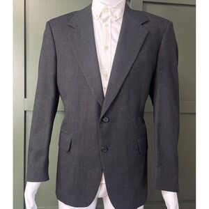 Today's Man Amherst & Brock 2-Piece Gray Wool Cashmere Windowpane Suit‎ VTG 41R